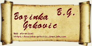 Božinka Grković vizit kartica